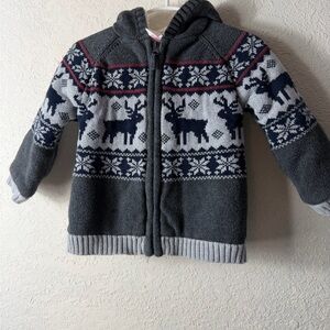 Sam & Jo Faux Sherpa Lined Full Zip Sweater Jacket Size 3T